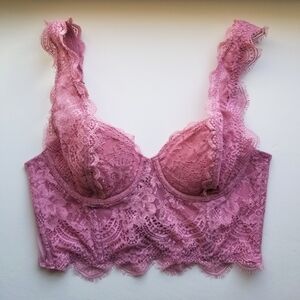 Victoria's Secret Pink Lace Corset Bra 34B